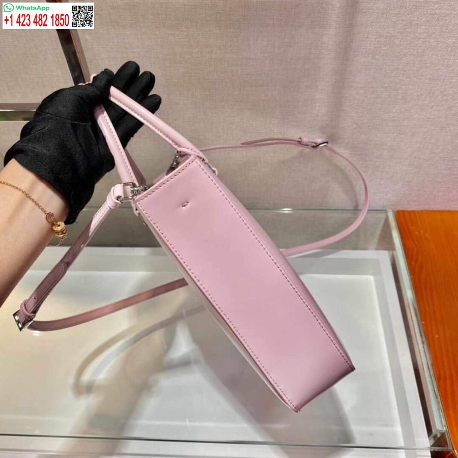 Replica Prada 1ba330 Väska I Borstad Läder Rosa