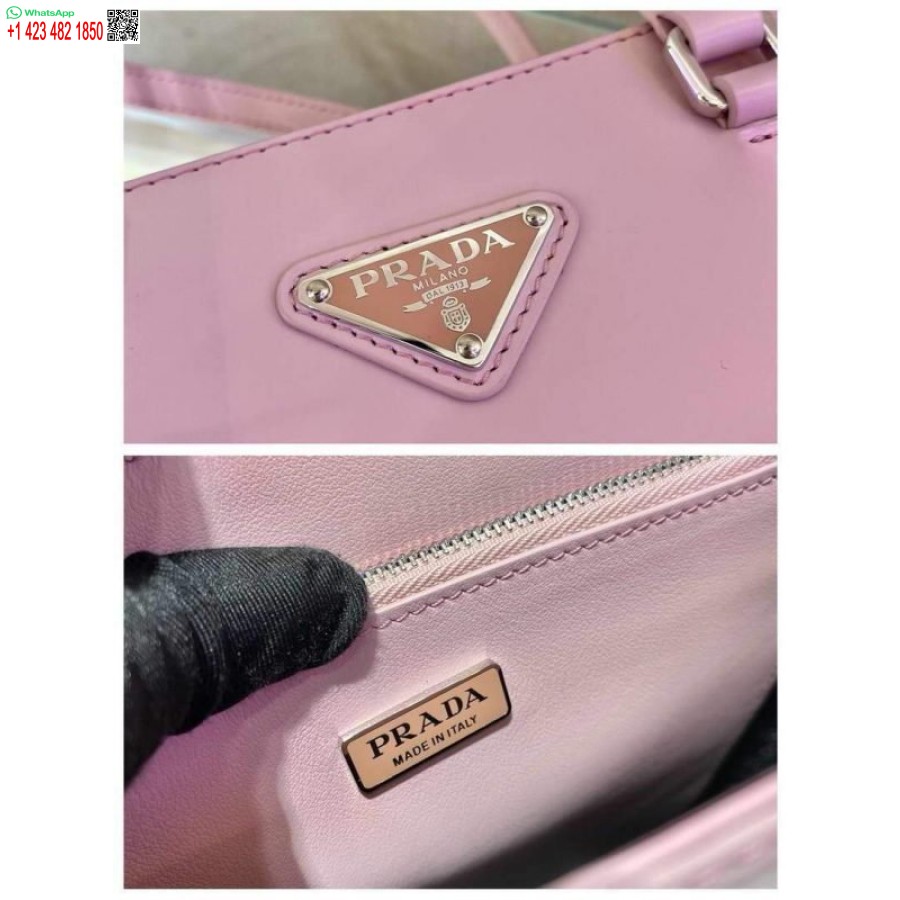 Replica Prada 1ba330 Väska I Borstad Läder Rosa