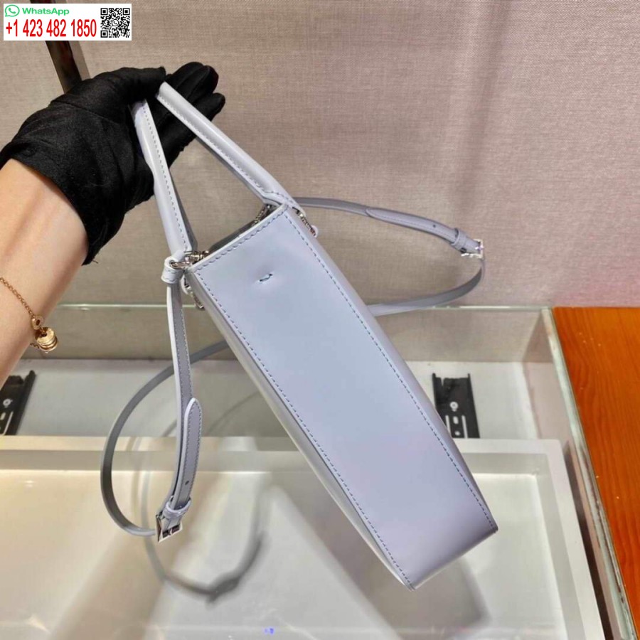 Replica Prada 1ba330 Tygväska I Borstad Läder Ljusblå