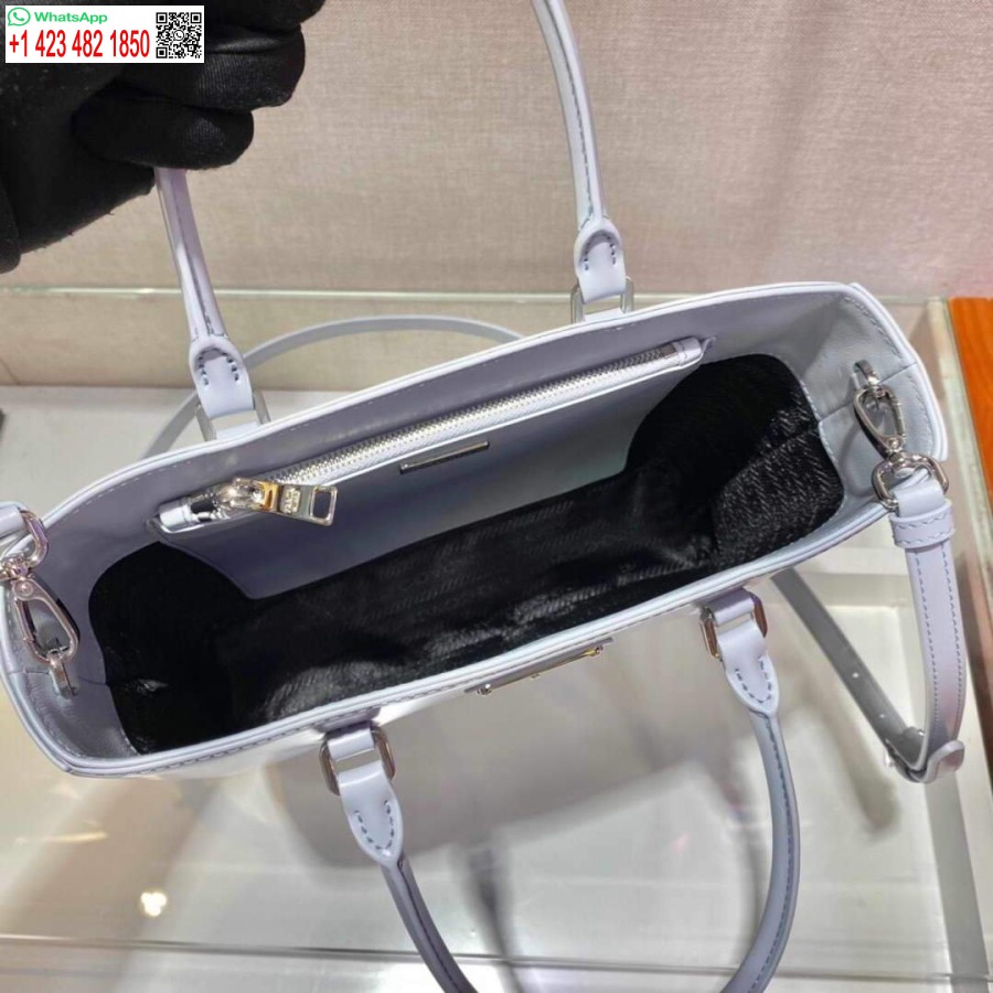 Replica Prada 1ba330 Tygväska I Borstad Läder Ljusblå