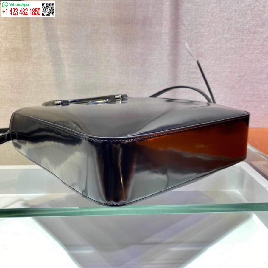 Replica Prada 1ba330 Tygväska I Borstad Läder Svart