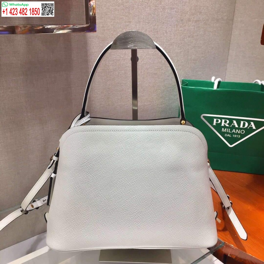 Replika Prada 1ba282 Közepes Saffiano Bőr Prada Matinee Táska Fehér