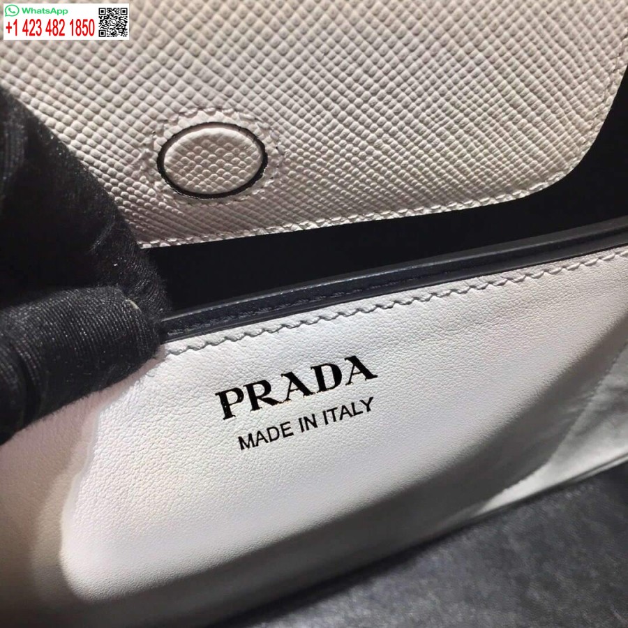 Replika Prada 1ba282 Közepes Saffiano Bőr Prada Matinee Táska Fehér