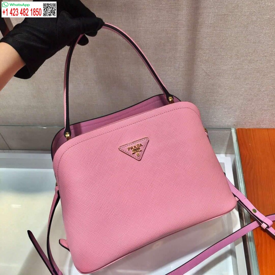 Replica Prada 1BA282 Medium Saffiano Leather Prada Matinee Bag Pink