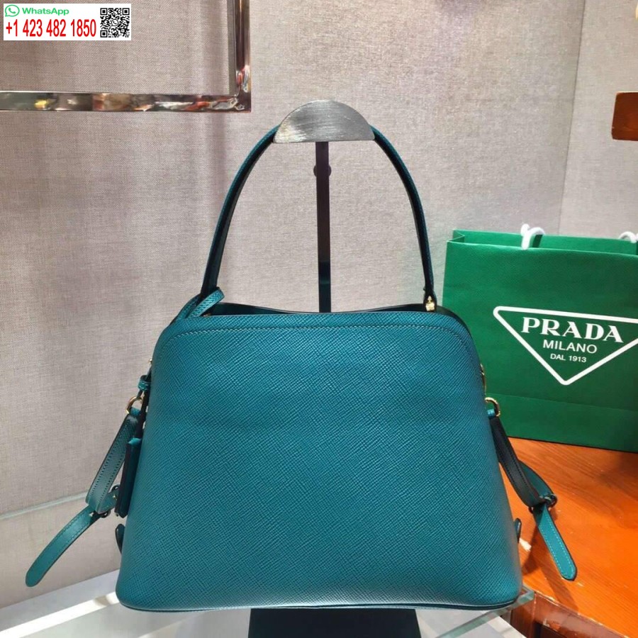Replika Prada 1ba282 Közepes Saffiano Bőr Prada Matinee Táska Kék