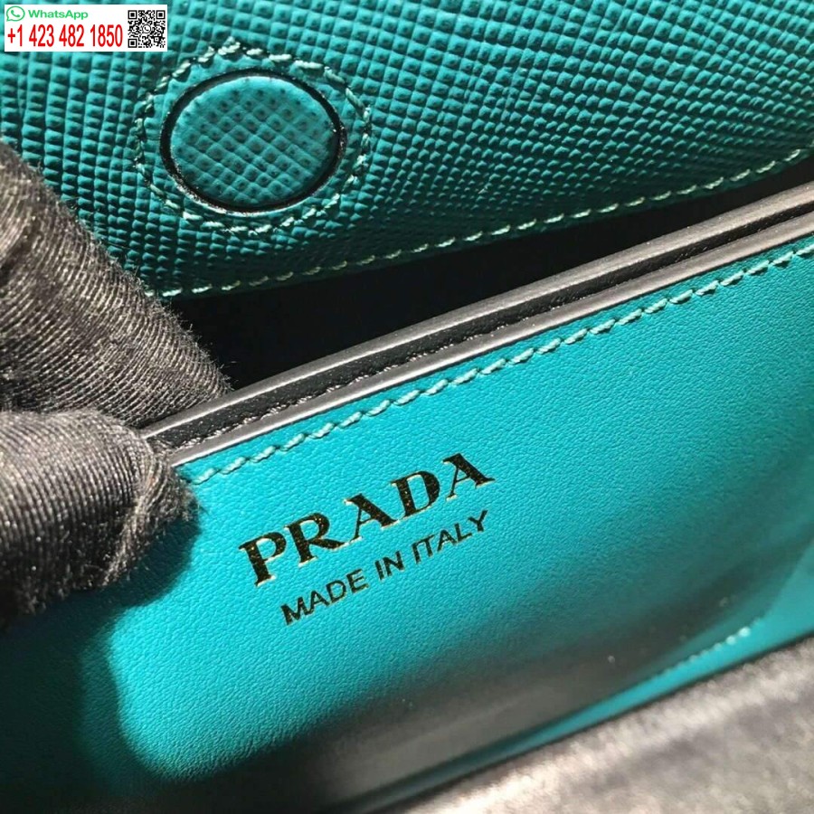 Replika Prada 1ba282 Közepes Saffiano Bőr Prada Matinee Táska Kék