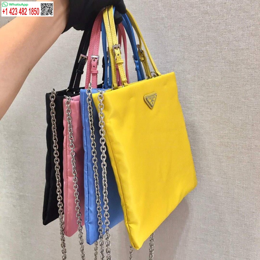 Réplique Prada 1ba252 Sac à Main En Nylon Jaune