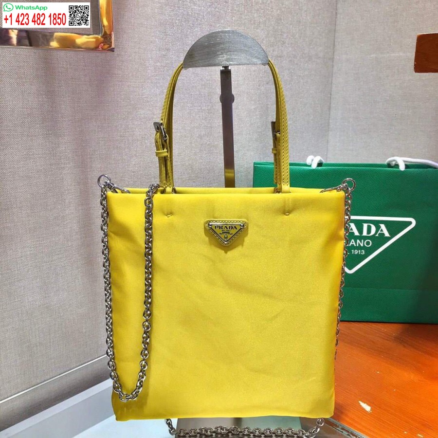 Réplique Prada 1ba252 Sac à Main En Nylon Jaune