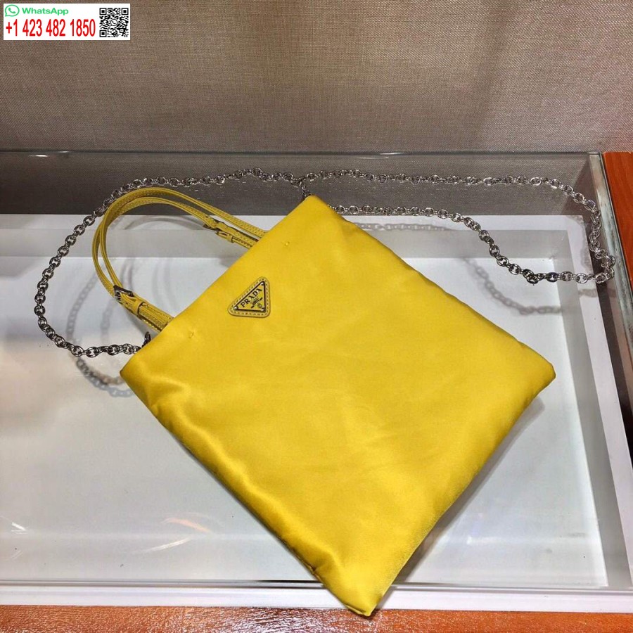 Réplique Prada 1ba252 Sac à Main En Nylon Jaune
