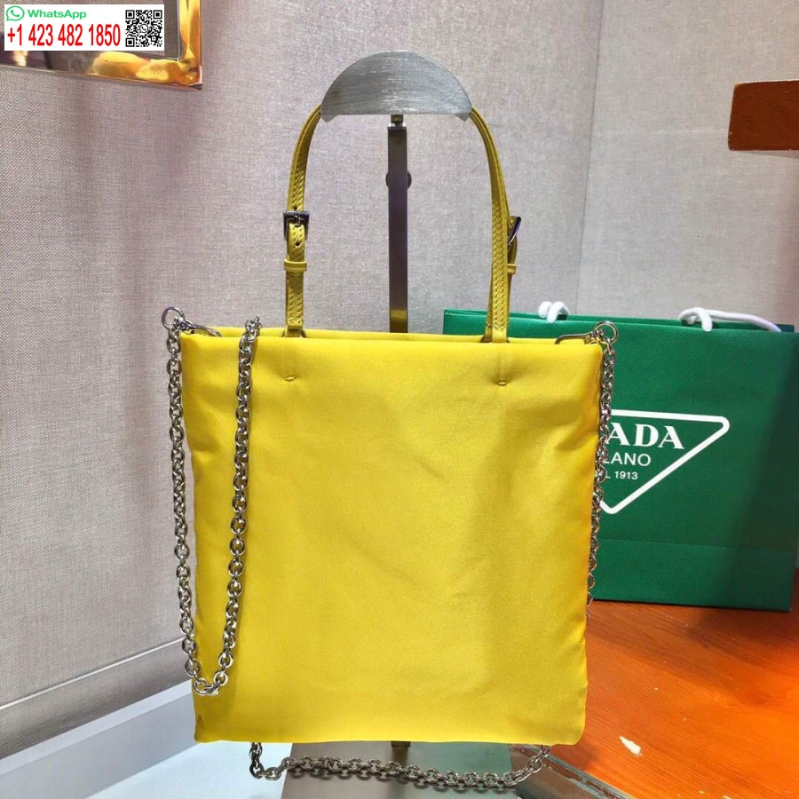 Réplique Prada 1ba252 Sac à Main En Nylon Jaune