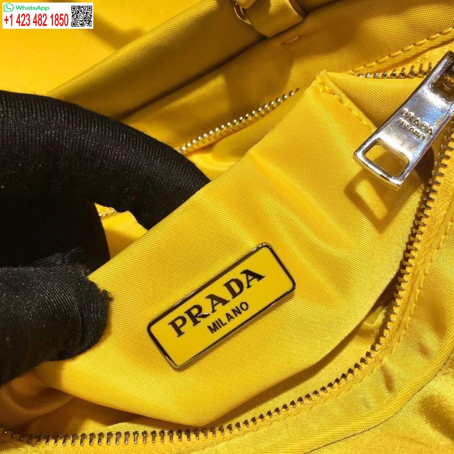 Réplique Prada 1ba252 Sac à Main En Nylon Jaune