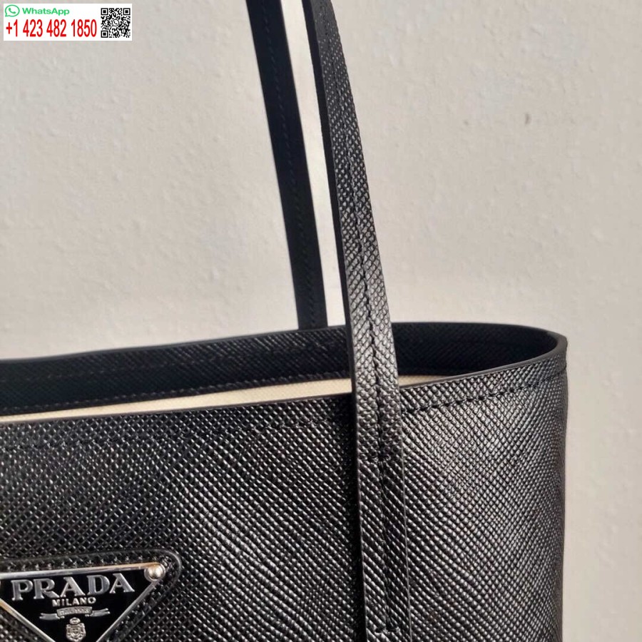 Réplique Prada Cuir Saffiano 1bg342 Fourre-tout Noir