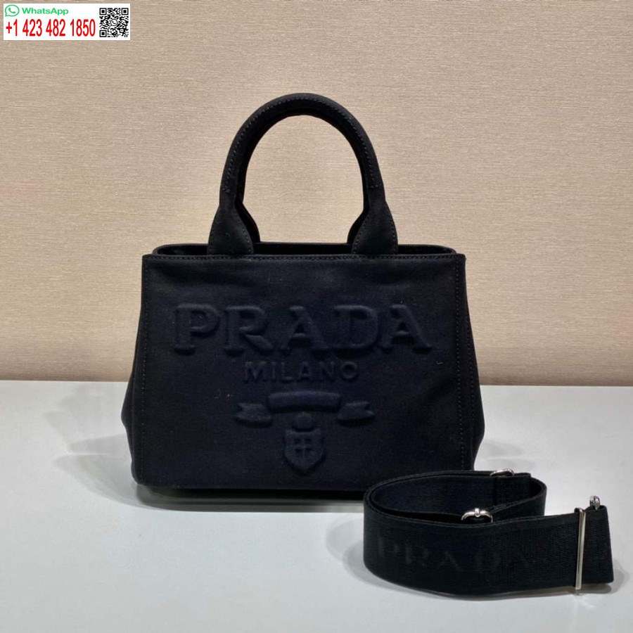 Replica Borsa Tote In Denim Prada 1bg439 Nera