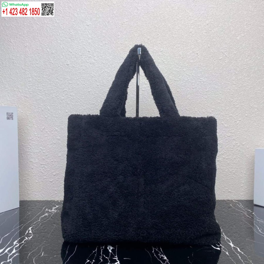 Replica Borsa A Tracolla Tote In Shearling Prada 1bg130 Nera