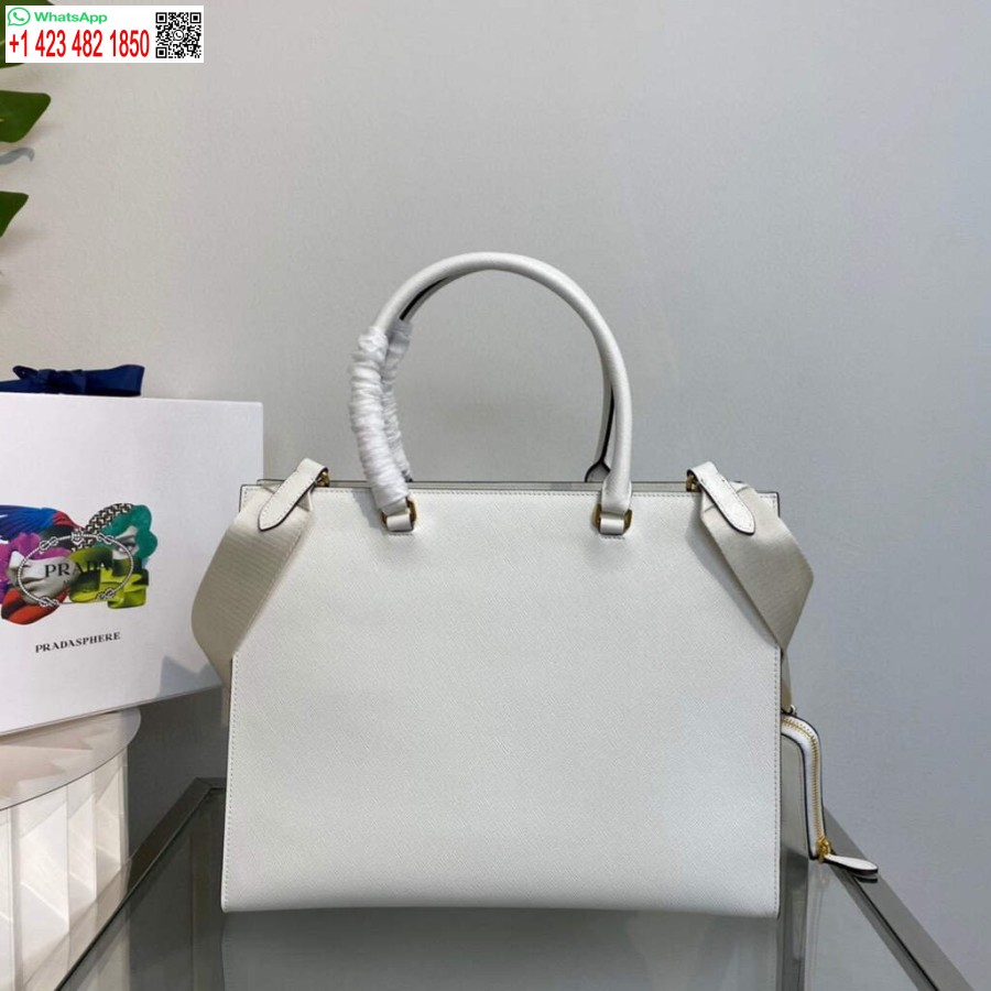 Replica Prada 1ba335 Grande Borsa In Pelle Saffiano Bianca