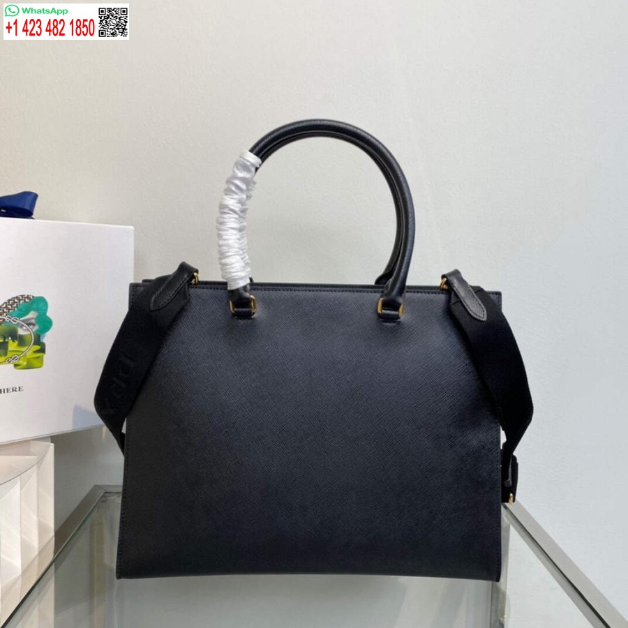 Replik Prada 1BA335 Große Handtasche Aus Saffiano-Leder Schwarz