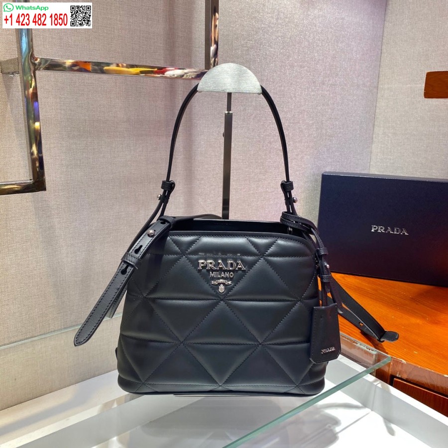Replica Prada 1ba311 Spectrum Lille Læder Tophåndtag Taske Sort