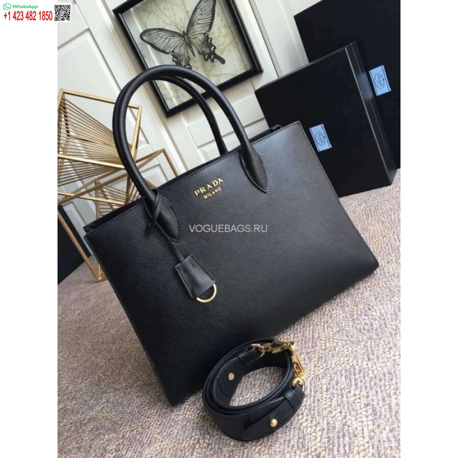 Replica Prada 1ba153 Grande Borsa In Pelle Saffiano In Nero